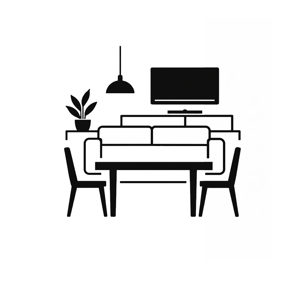 Essplatz im Wohnzimmer